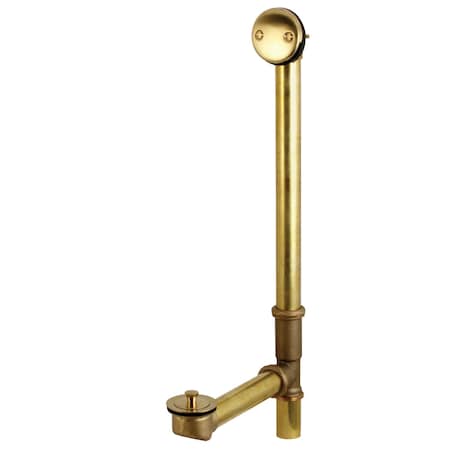 Kingston Brass DLL3187 18" Tub Waste & Overflow W/ Lift & Lock Drain, 20 Gauge, Brass DLL3187